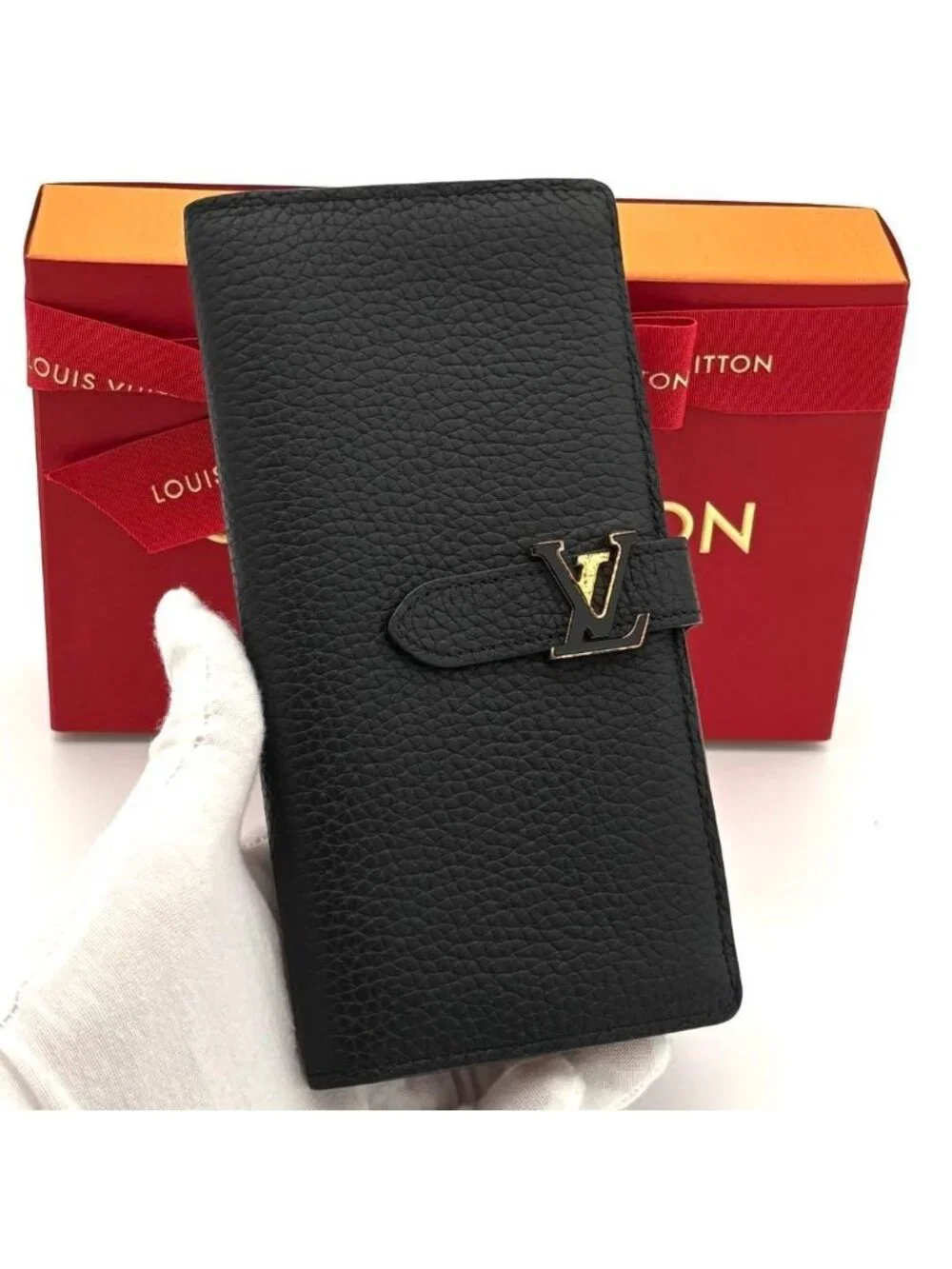 Louis Vuitton Wallet LV Vertical Black Beige
